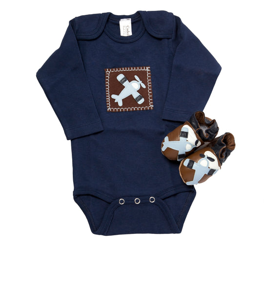 In-Flight Gift Set (navy onesie and shoes)