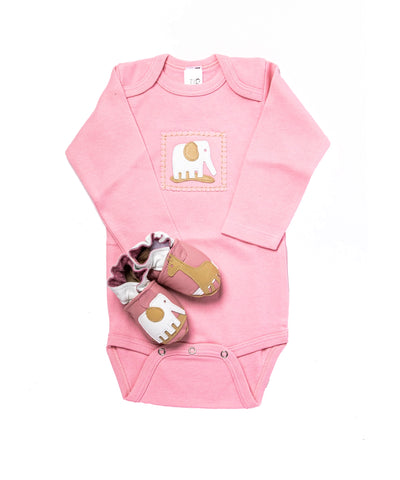 Safari Gift Set (pink onesie and shoes)