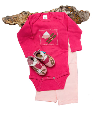 Ski Patrol Gift Set (pink onesie, pants and shoes)