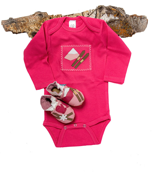 Ski Patrol Gift Set (pink onesie and shoes)